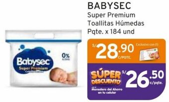 Mifarma BABYSEC Super Premium Toallitas Húmedas Pqte. x 184 und oferta