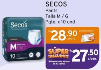 Mifarma Secos Pants Talla M/G Pqte. x 10 und oferta