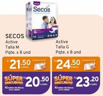 Mifarma SECOS Active Talla M Pqte. x 8 und oferta