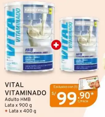 Mifarma VITAL VITAMINADO Adulto HMB Lata x 900 g + Lata x 400 g oferta