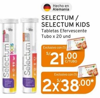Mifarma SELECTUM / SELECTUM KIDS Tabletas Efervescente Tubo x 20 und oferta