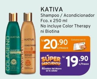 Mifarma KATIVA Shampoo / Acondicionador Fco. x 250 ml oferta