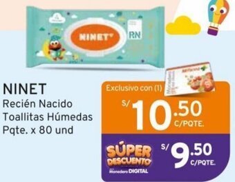 Mifarma NINET Recién Nacido Toallitas Húmedas Pqte. x 80 und oferta