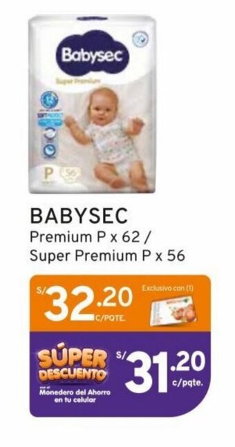 Mifarma BABYSEC Premium P x 62/ Super Premium P x 56 oferta