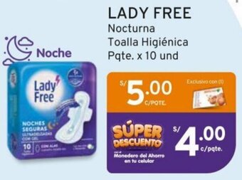 Mifarma LADY FREE Nocturna Toalla Higiénica Pqte. x 10 und oferta