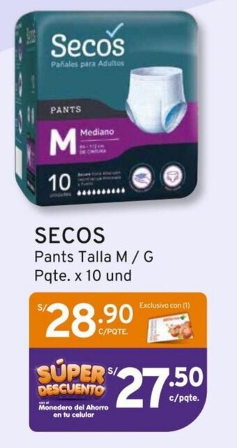 Mifarma Secos Pants Talla M/G Pqte. x 10 und oferta