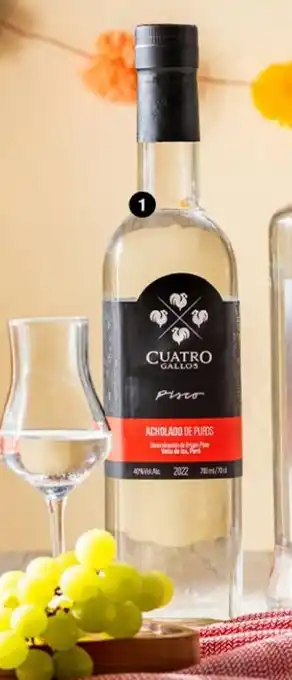 Metro Pisco Cuatro Gallos bot. x 700 ml oferta