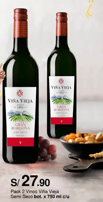 Metro Pack 2 Vinos Viña Vieja Semi Seco bot. x 750 ml oferta