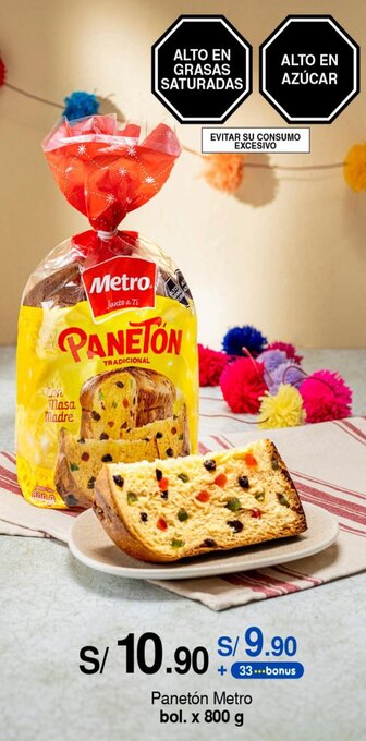 Metro Panetón Metro bol. x 800 g oferta