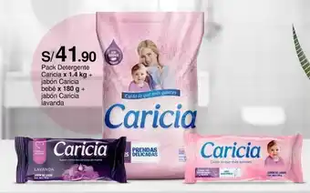 Metro Pack Detergente Caricia x 1.4 kg + jabón Caricia bebé x 180 g + jabón Caricia lavanda oferta