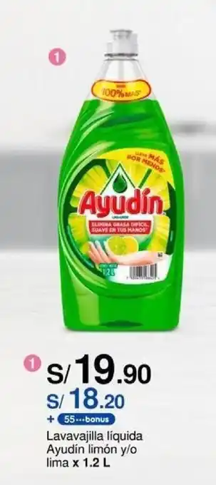 Metro Lavavajilla líquida Ayudín limón y/o lima x 1.2 L oferta