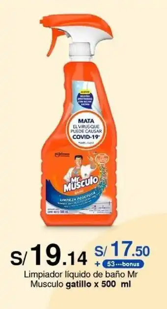 Metro Limpiador líquido de baño Mr Musculo gatillo x 500 ml oferta