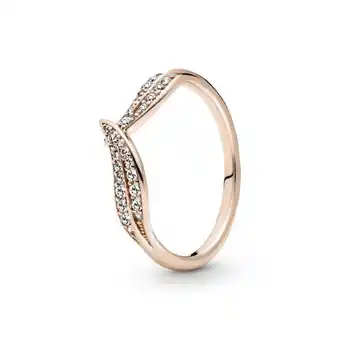 Pandora Anillo hojas relucientes recubrimiento en oro rosa de 14k oferta
