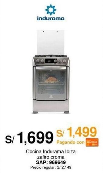 Metro Cocina Indurama Ibiza zafiro croma SAP: 969649 oferta