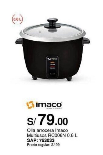 Metro Olla arrocera Imaco Multiusos RC006N 0.6 L SAP: 763033 oferta