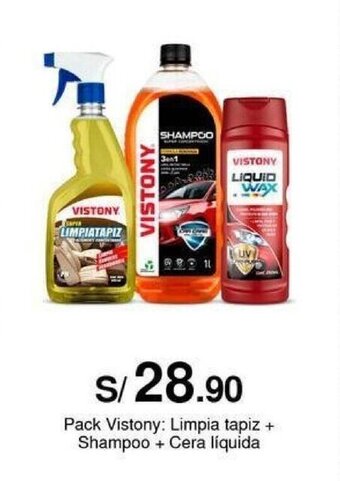 Metro Pack Vistony: Limpia tapiz + Shampoo + Cera líquida oferta