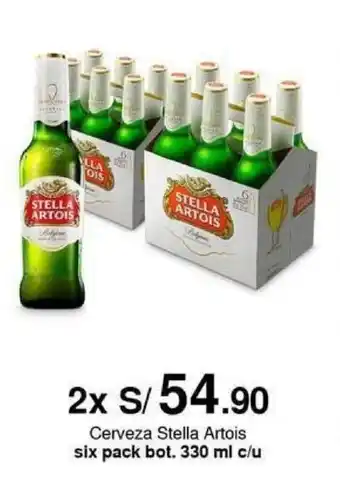 Metro Cerveza Stella Artois six pack bot. 330 ml x 2 oferta