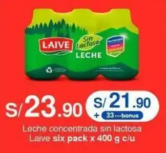 Metro Leche concentrada sin lactosa Laive six pack x 400 g c/u oferta