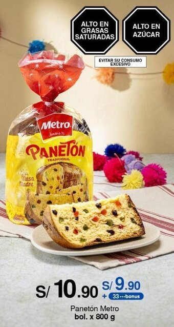 Metro Panetón Metro bol. x 800 g oferta