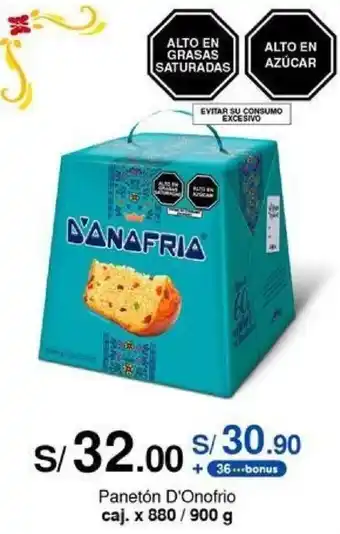 Metro Panetón D'Onofrio caj. x 880 / 900 g oferta
