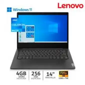 Linio Laptop lenovo ideapad 3 14igl05 14 hd tn, celeron n4120 4gb ddr4-2400mhz / 256gb ssd - 81wh00a1ar oferta
