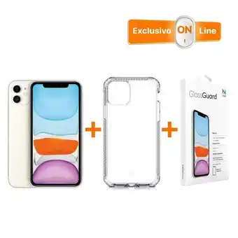 iShop Iphone 11 - 128 gb - blanco + protector de pantalla nco + case itskins spectrum - transparente oferta