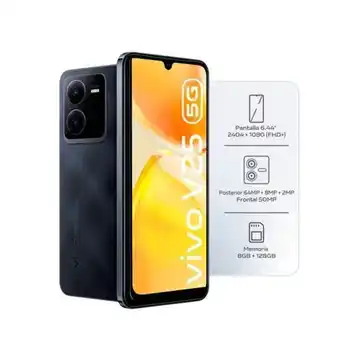 Hiraoka Celular libre vivo v25 5g 6.44 128gb 8gb ram negro diamante oferta