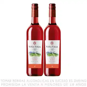 Metro Pack vino viña vieja rose 2 botella oferta