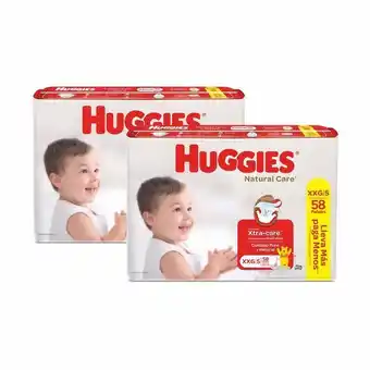 Metro Twopack pañales para bebé huggies natural care talla xxg 58un oferta