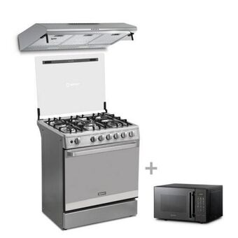 Hiraoka Cocina a gas miray ponciana 5 hornillas + campana extractora miray cem-96 90cm + horno microondas miray hmm-21n oferta