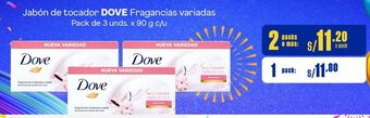 Makro Jabón de tocador DOVE Fragancias variadas Pack de 3 unds. x 90 g c/u oferta