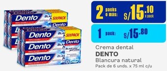 Makro Crema dental DENTO Blancura natural Pack de 6 unds. x 75 ml c/u oferta