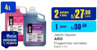 Makro Jabón líquido ARO Fragancias variadas Galón x 4 L oferta