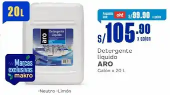 Makro Detergente líquido ARO Galón x 20 L oferta