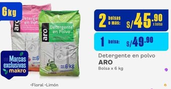 Makro Detergente en polvo ARO Bolsa x 6 kg oferta
