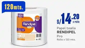 Makro Papel toalla RENDIPEL Pro Rollo x 120 mts. oferta