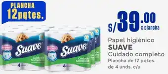 Makro Papel higiénico SUAVE Cuidado completo Plancha de 12 pqtes. de 4 unds. c/u oferta