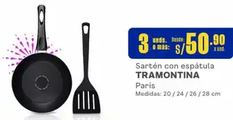 Makro Sartén con espátula TRAMONTINA Paris Medidas: 20/24/26/28 cm oferta
