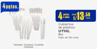 Makro Cubiertos de plástico U-THIL Bio Pqte. de 100 unds. oferta