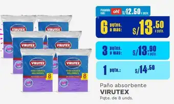 Makro Paño absorbente VIRUTEX Pqte. de 8 unds. oferta