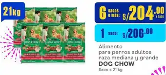 Makro Alimento para perros adultos raza mediana y grande DOG CHOW Saco x 21 kg oferta