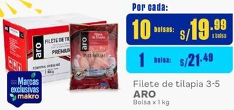 Makro Filete de tilapia 3-5 ARO Bolsa x 1 kg oferta