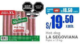 Makro Hot dog LA SEGOVIANA Pqte. x 1.5 kg oferta