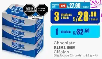 Makro Chocolate SUBLIME Clásico Display de 24 unds. x 28 g c/u oferta