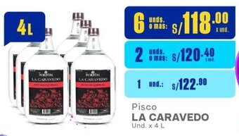 Makro Pisco LA CARAVEDO Und. x 4 L oferta