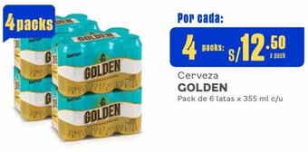 Makro Cerveza GOLDEN Pack de 6 latas x 355 ml c/u oferta