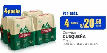 Makro Cerveza CUSQUEÑA Trigo Pack de 6 latas x 310 ml c/u oferta
