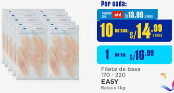 Plaza Vea Filete de basa 170 - 220 EASY Bolsa x 1 kg oferta