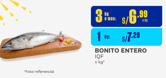 Plaza Vea BONITO ENTERO IQF x kg* oferta