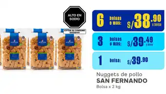 Plaza Vea Nuggets de pollo SAN FERNANDO Bolsa x 2 kg oferta